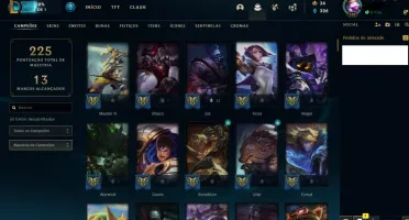 CONTA LEAGUE OF LEGENDS LV 147, COM 142 SKINS