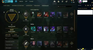 CONTA LEAGUE OF LEGENDS LV 147, COM 142 SKINS