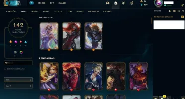 CONTA LEAGUE OF LEGENDS LV 147, COM 142 SKINS