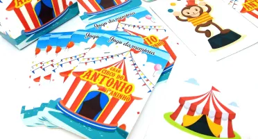 Jogo da Memória Circo 9 Pares com Caixa Maleta