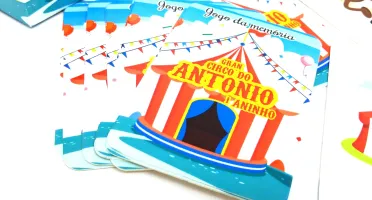 Jogo da Memória Circo 9 Pares com Caixa Maleta