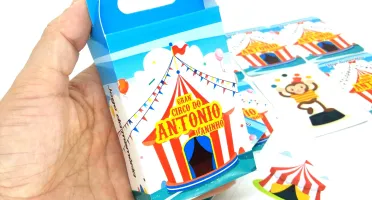 Jogo da Memória Circo 9 Pares com Caixa Maleta