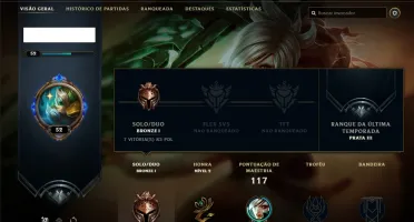 Conta bronze 1 com 25 skins e 78 champs