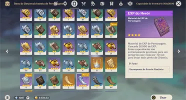 Genshin AR 57 HUTAO XIAO VENTI RAIDEN 12 armas t5!!!