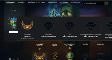 Conta ouro 4 com 22 Champs e 2 Fragmentos de skins