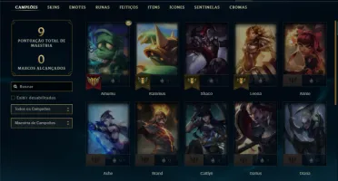 Conta ouro 4 com 22 Champs e 2 Fragmentos de skins