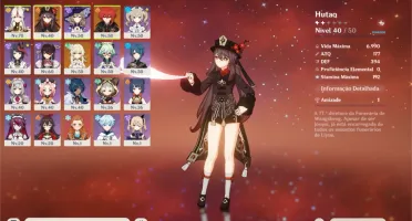 conta genshin ar 41 com hutao e diluc