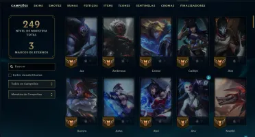 Ouro 2 com 115 Champs e 26 Skins +1380 RP