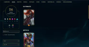 Ouro 2 com 115 Champs e 26 Skins +1380 RP