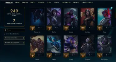 Ouro 2 com 115 Champs e 26 Skins +1380 RP