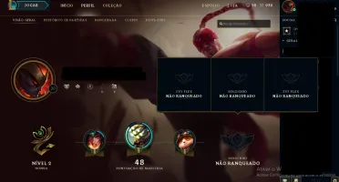 Conta Unranked de League Of Legends