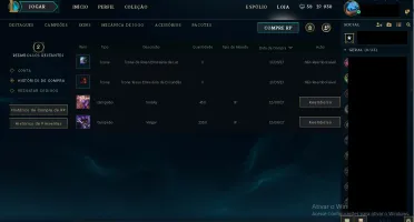 Conta Unranked de League Of Legends