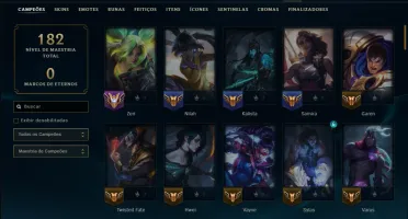 Mestre com 95 Champs e 49 Skins ( 54 PDL )