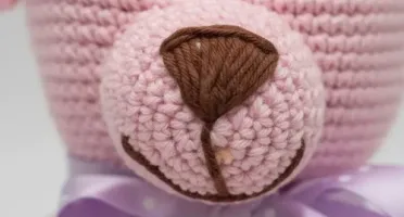 Urso Rosa Amigurumi Crochê Artesanal Bebê Menina