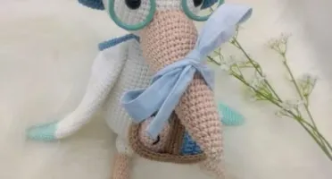 Amigurumi Cegonha com Bebê em Crochê