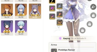 CONTA GENSHIN AR56 GANYU c/ ARCO DE AMOS + KAZUHA + HUTAO E+