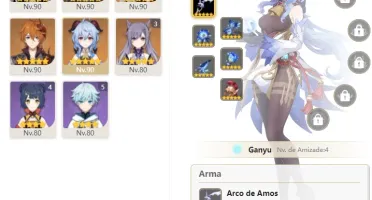 CONTA GENSHIN AR56 GANYU c/ ARCO DE AMOS + KAZUHA + HUTAO E+
