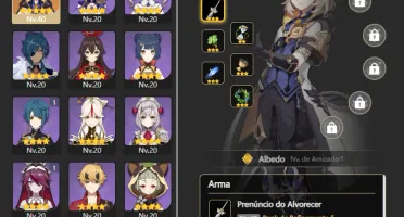 Conta de Genshin Impact Ar 17 Albedo+Rosaria C1+Xingqiu C1
