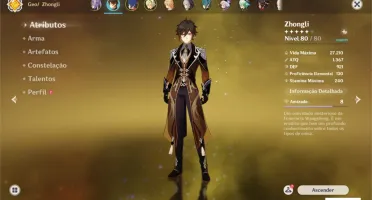 Zhongli, Jean, Qiqi e Keqing + Lança de Jade Primitiva