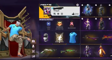 Conta Ff Nvl 62/Emote do Trono (Trono/Armas/barbinha