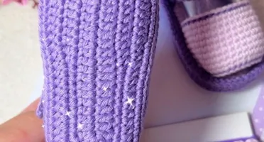 Kit Bebê Sandalinha Personalizado Roxo e Lilás