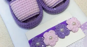 Kit Bebê Sandalinha Personalizado Roxo e Lilás