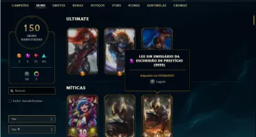 Conta ouro 4 com 119 Champs e 150 Skins +2 Prestigios