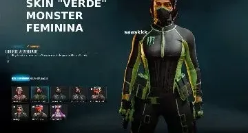 Skin Monster Feminina Verde  🟢
