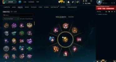 Conta ouro afundada 274 skins, bastante emotion