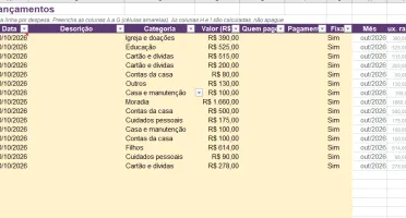Controle financeiro familiar em Excel, com painel automático