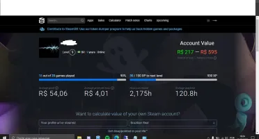 Conta Steam de 9 anos, sem bans, R$595 de valor