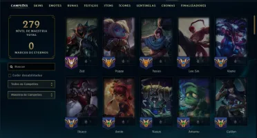 Unranked com 80 Champs e 19 Skins