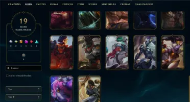 Unranked com 80 Champs e 19 Skins
