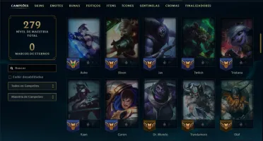Unranked com 80 Champs e 19 Skins