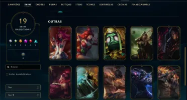 Unranked com 80 Champs e 19 Skins