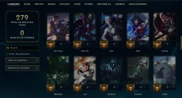 Unranked com 80 Champs e 19 Skins