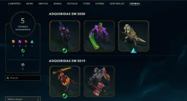 CONTA COM 10 GEMAS E SKINS MITICAS