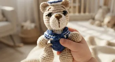 Urso Marinheiro Pequeno Amigurumi