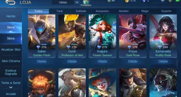 CONTA MLBB PARADA A MESES - 117 SKINS
