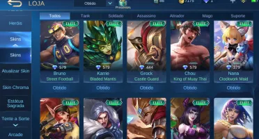 CONTA MLBB PARADA A MESES - 117 SKINS