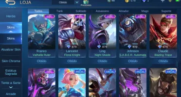 CONTA MLBB PARADA A MESES - 117 SKINS
