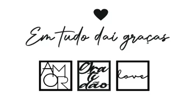 Kit 6 Peças Cantinho da Oração em MDF Preto