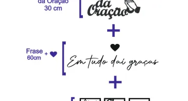 Kit 6 Peças Cantinho da Oração em MDF Preto