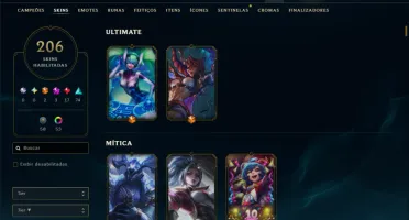 Esmeralda 1 com TODOS os Champs e 206 Skins +2 Prestigios