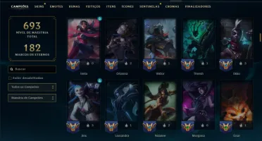 Esmeralda 1 com TODOS os Champs e 206 Skins +2 Prestigios