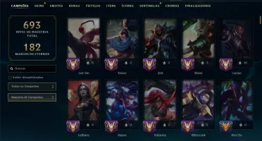 Esmeralda 1 com TODOS os Champs e 206 Skins +2 Prestigios
