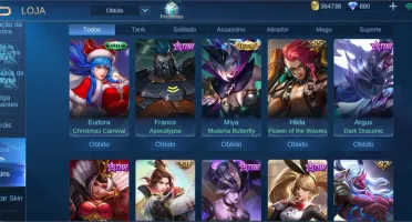 Conta Mobile Legends - 204 skins, Emblemas Full e Mítico 3.