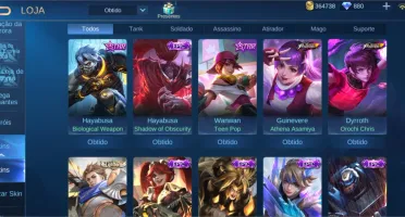 Conta Mobile Legends - 204 skins, Emblemas Full e Mítico 3.