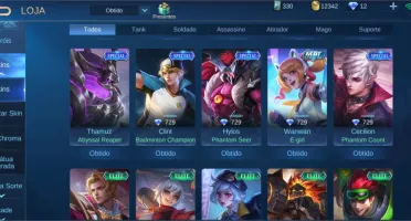 Conta com várias skins raras