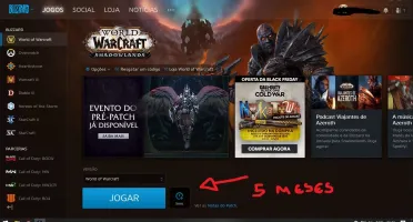 Conta WOW SL + COD MW COMPLETO + 200k GOLD + 5 MESES PAGO